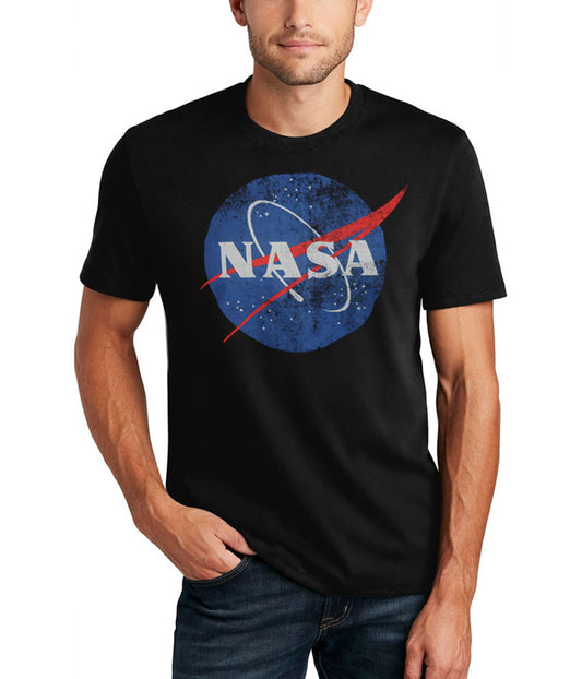 NASA Vintage Meatball Distressed Logo T-Shirt Black