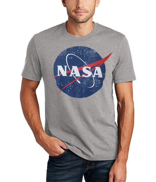 NASA Vintage Meatball Distressed Logo T-Shirt Grey