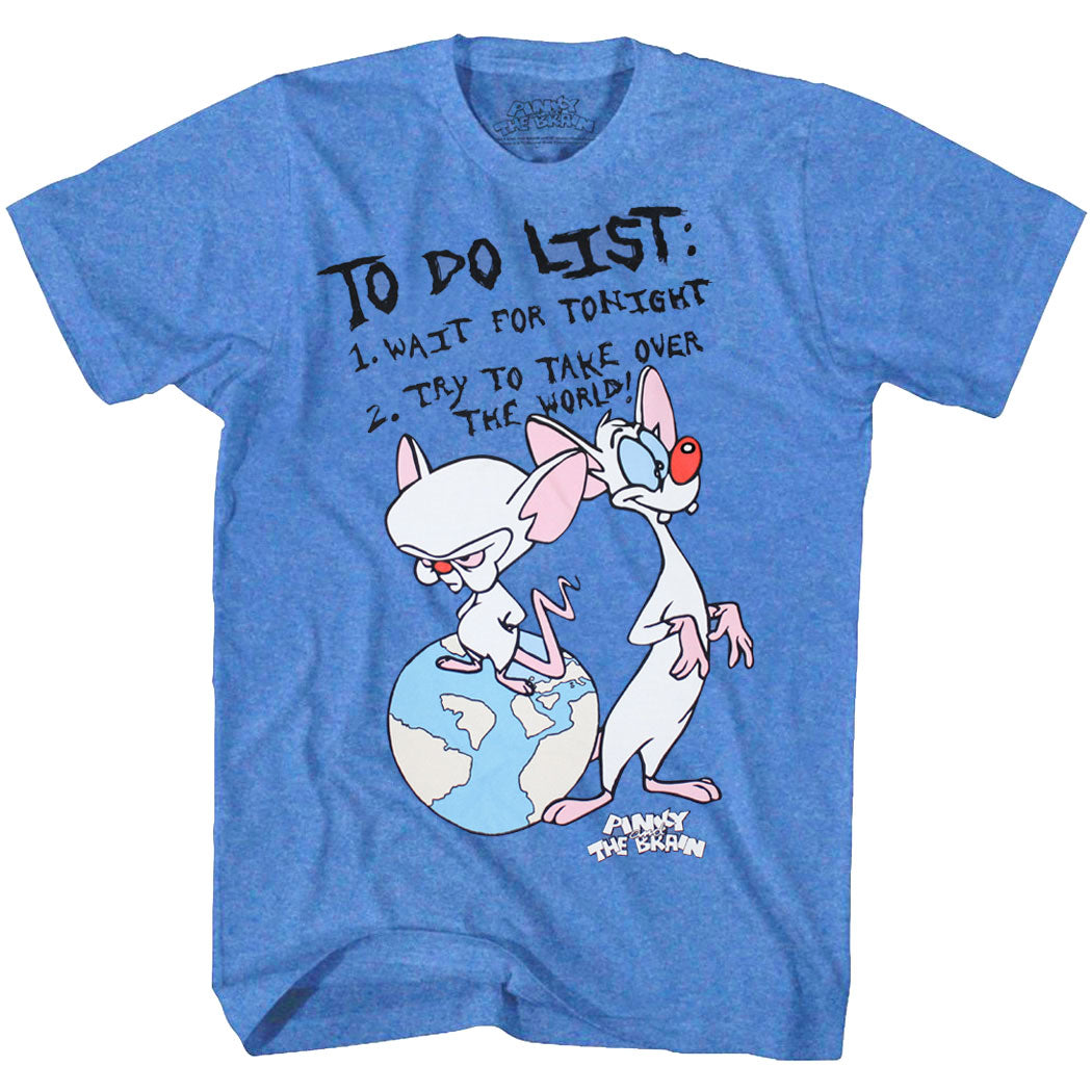 Pinky and the Brain To Do List T-Shirt Royal Heather
