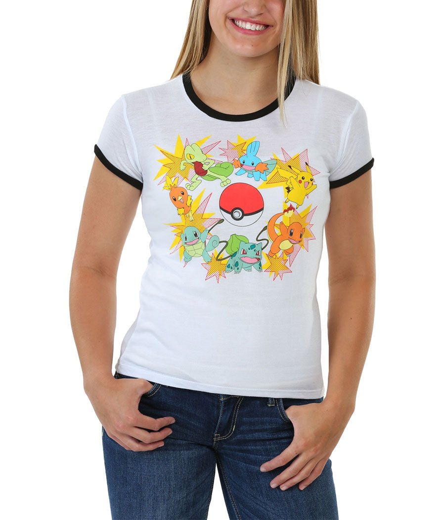 Pokemon Blast Junior Women's Ringer T-Shirt