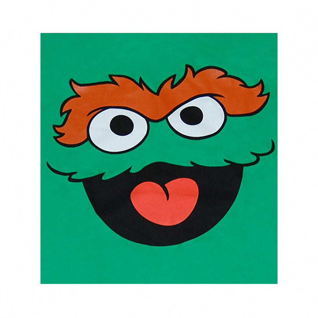 Sesame Street Oscar The Grouch Face Adult T-Shirt