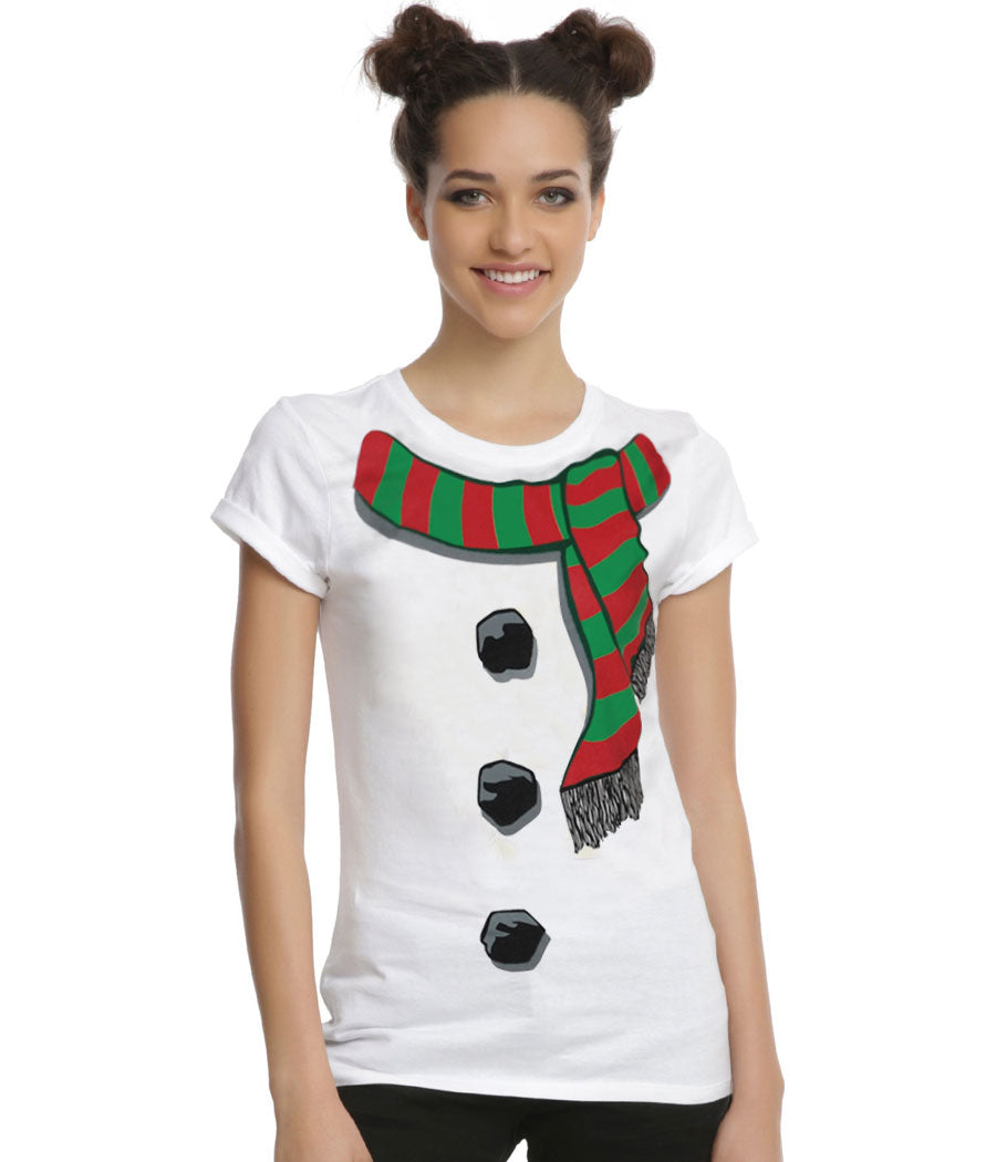 Snowman Costume Junior Women's T-Shirt