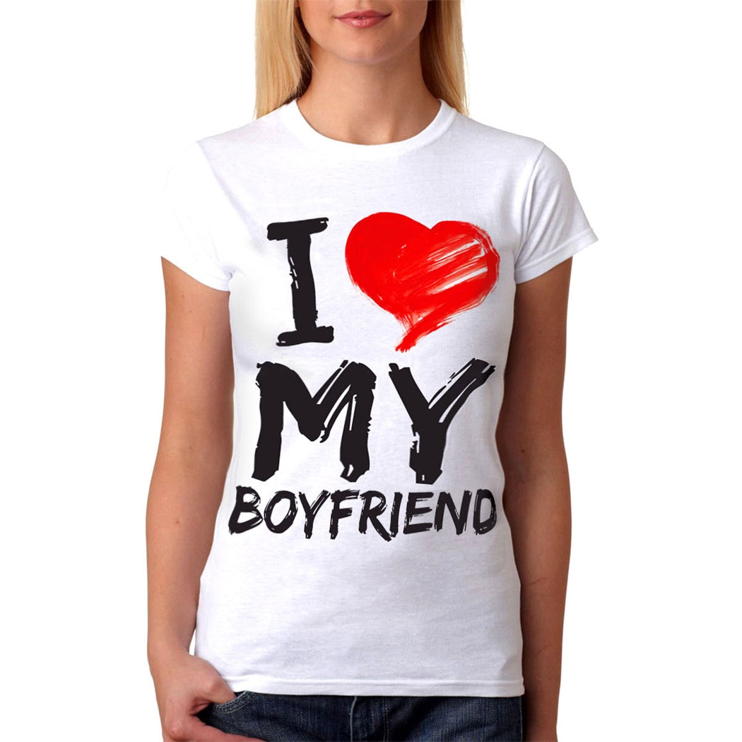 I Love My Boyfriend Junior Women's T-Shirt