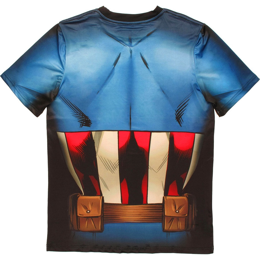 Captain America Sublimated Athletic Costume T-Shirt