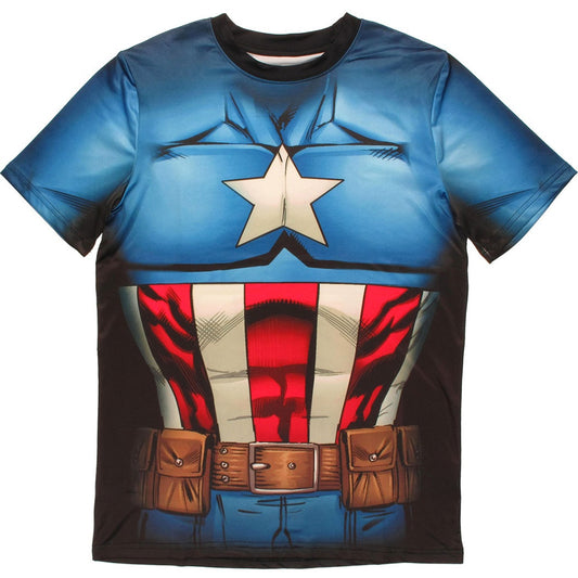Captain America Sublimated Athletic Costume T-Shirt