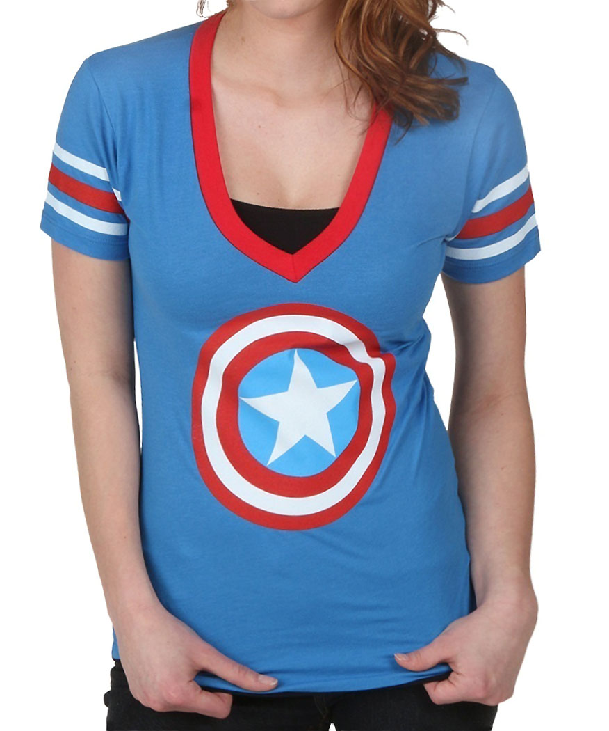 Captain America Shield Junior V-Neck Shirt