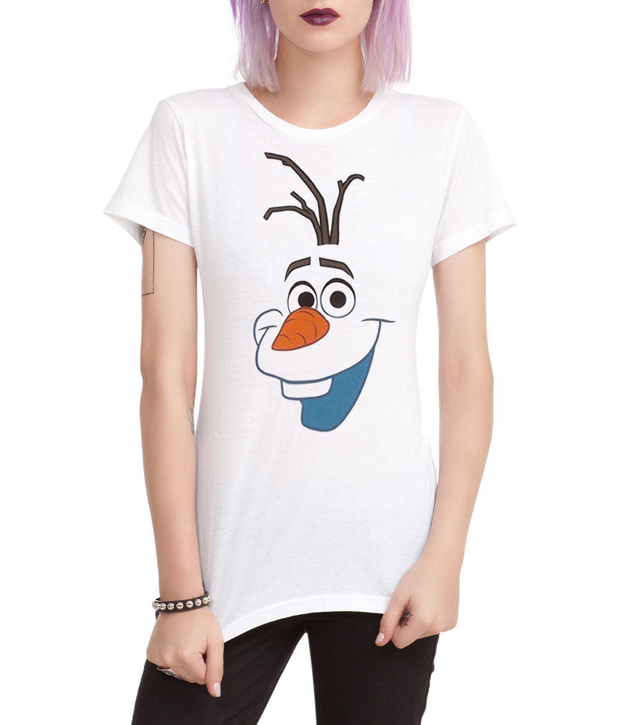 Frozen Olaf Smiley Face Junior T-Shirt