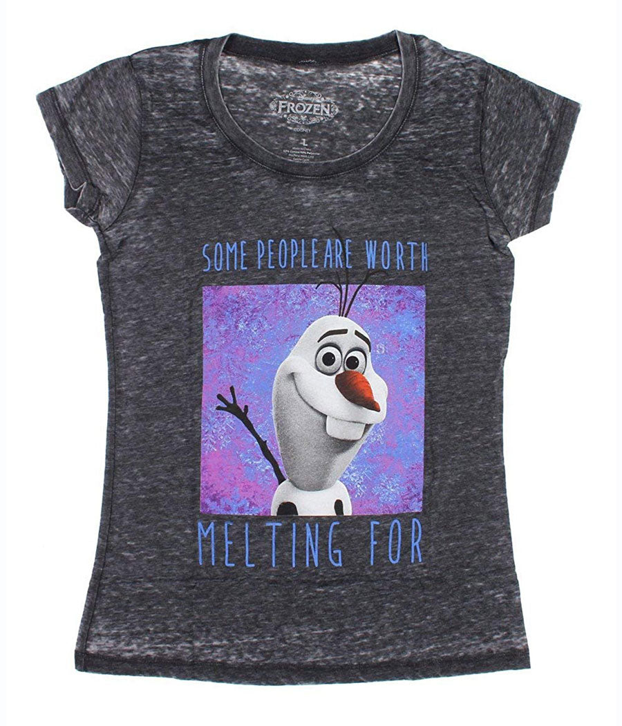 Frozen Worth Melting For Sheer Burnout Junior Women's T-Shirt