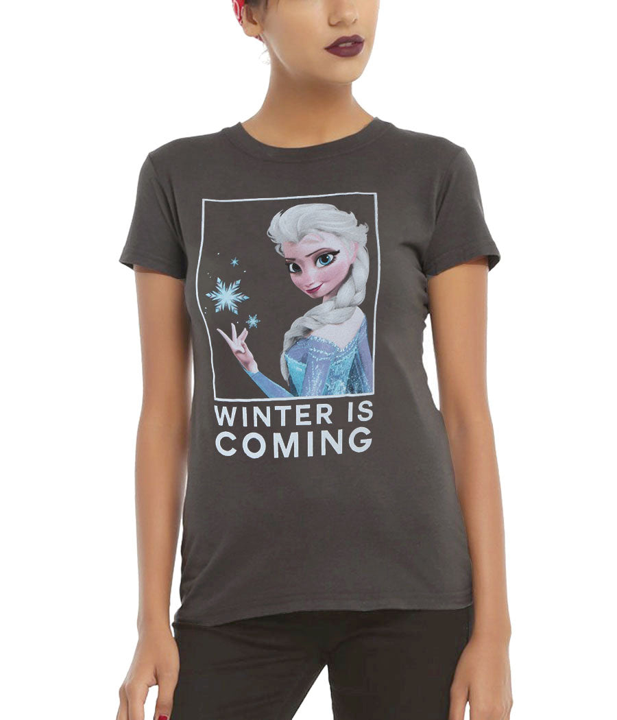 Frozen Elsa Winter is Coming Junior Women's T-Shirt