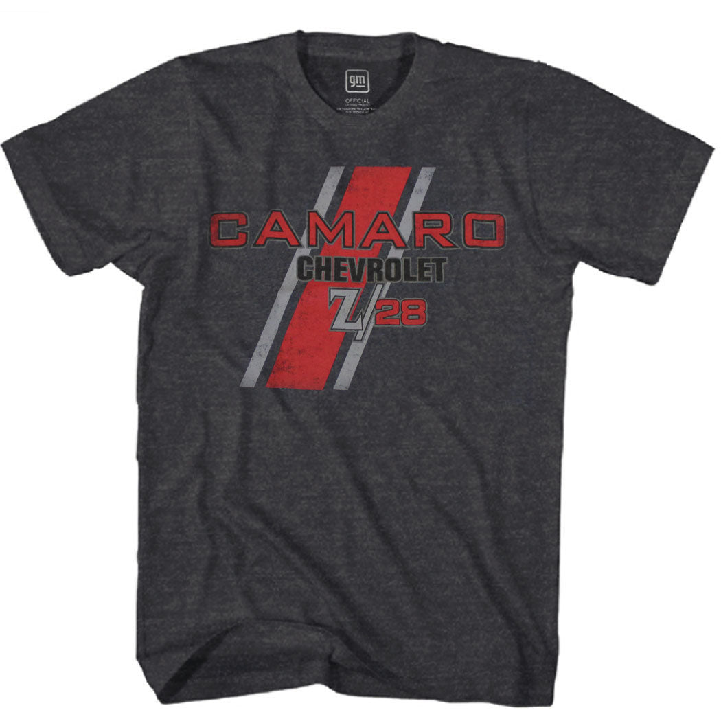 Chevrolet Camaro Z28 Striped Logo T-Shirt Charcoal