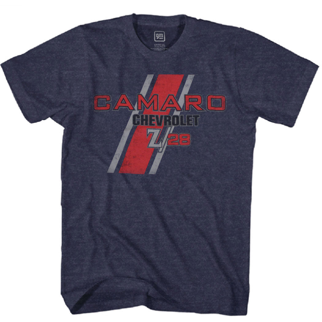 Chevrolet Camaro Z28 Striped Logo T-Shirt Navy