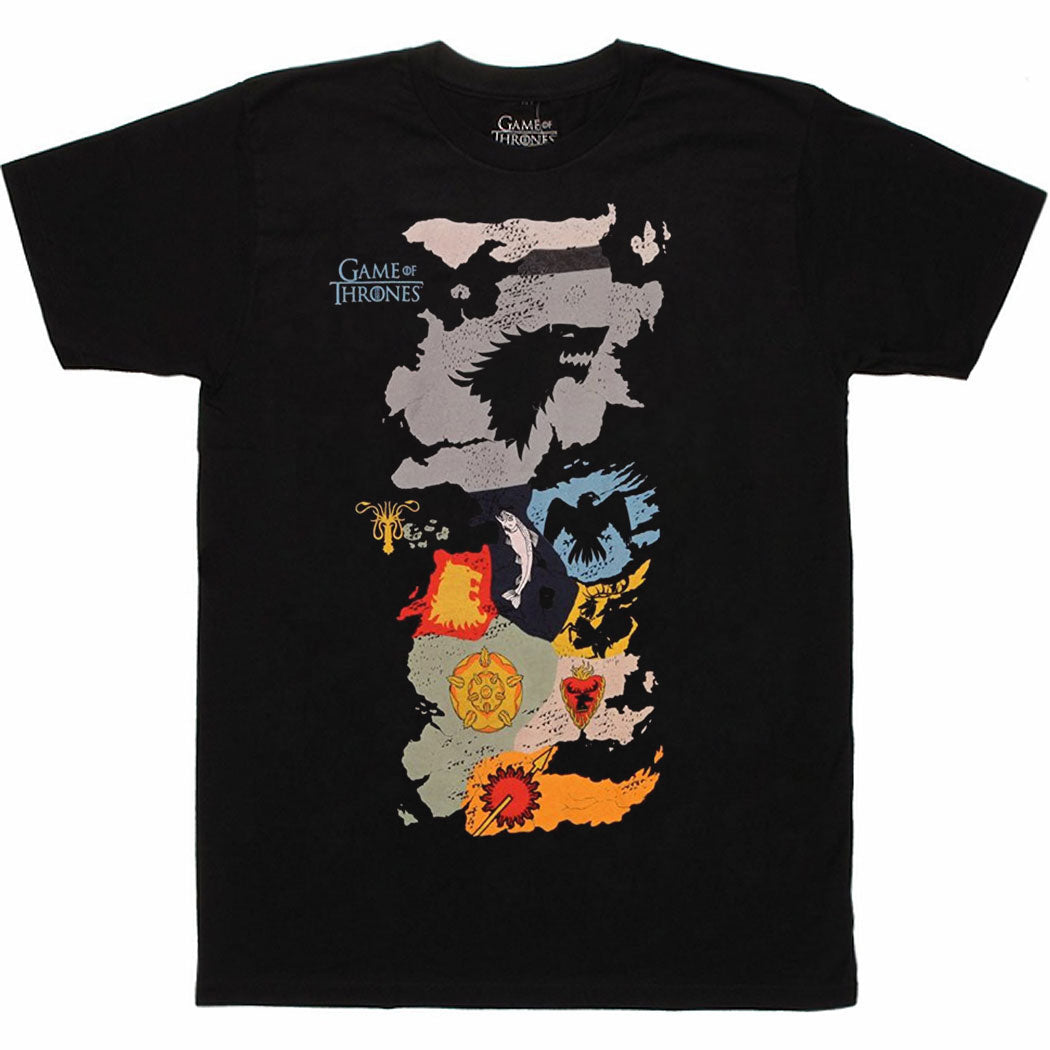 Game of Thrones Westeros Sigil House Map T-Shirt