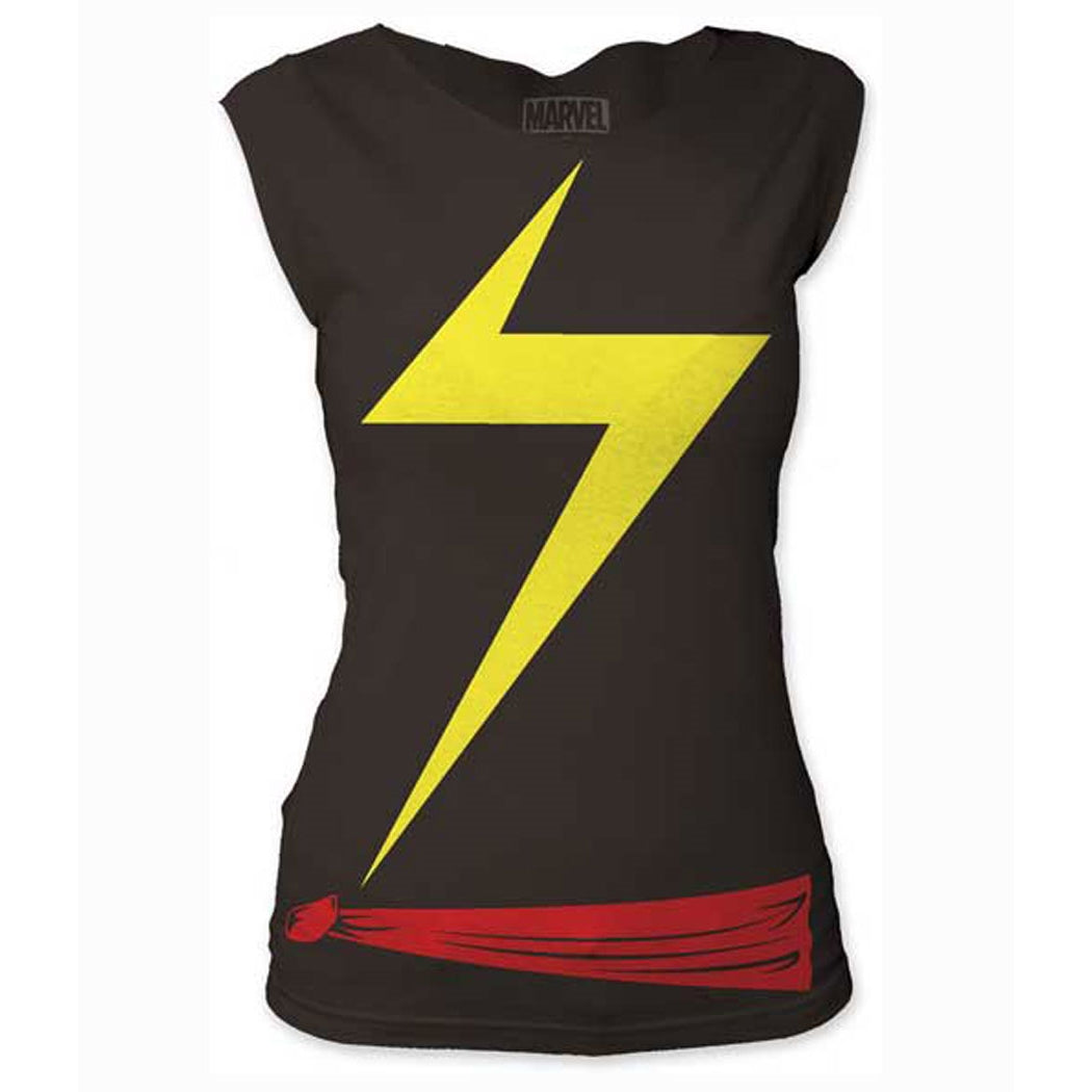 Ms. Marvel Suit Junior Women's Cut T-Shirt