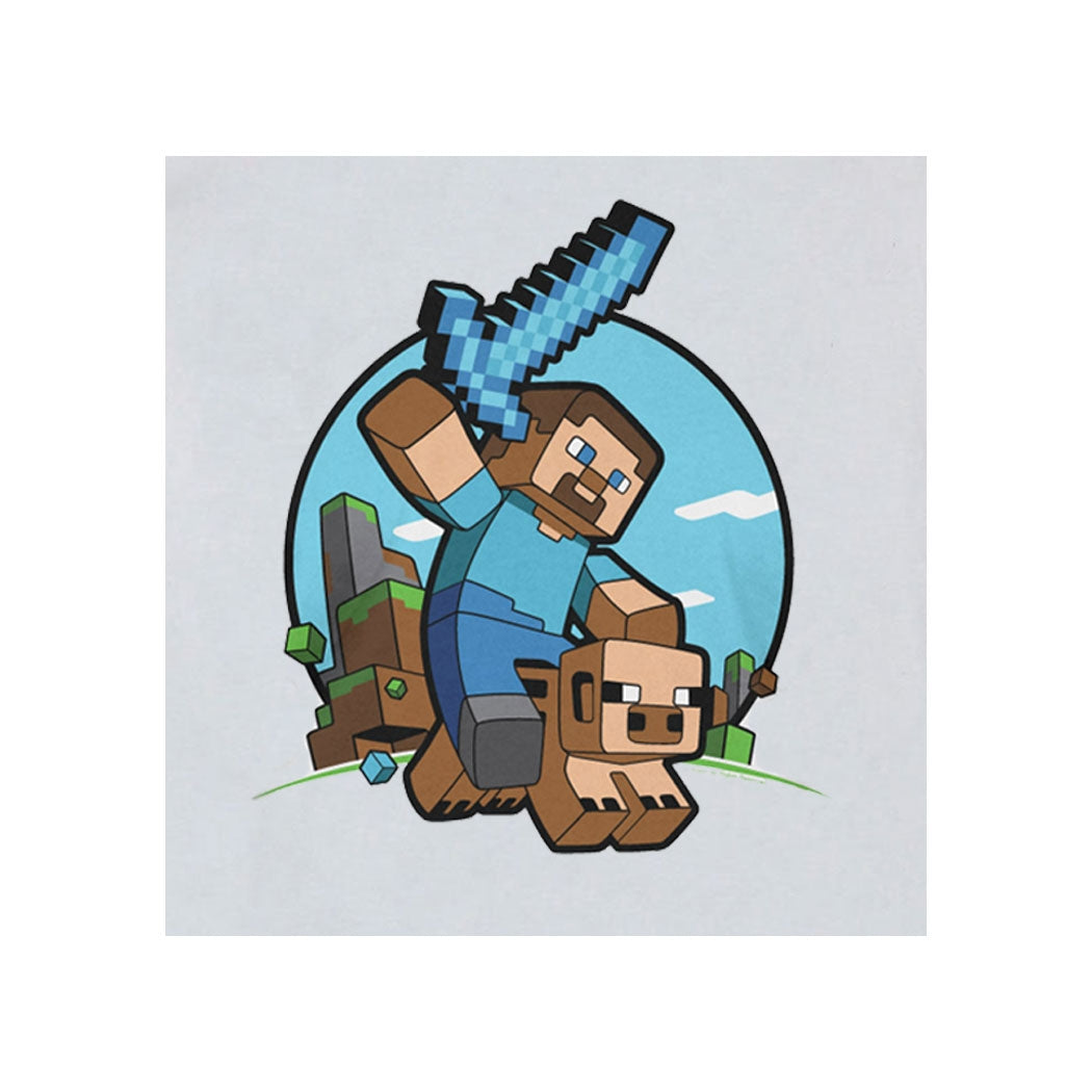 Minecraft Pig Riding Youth Kids T-Shirt