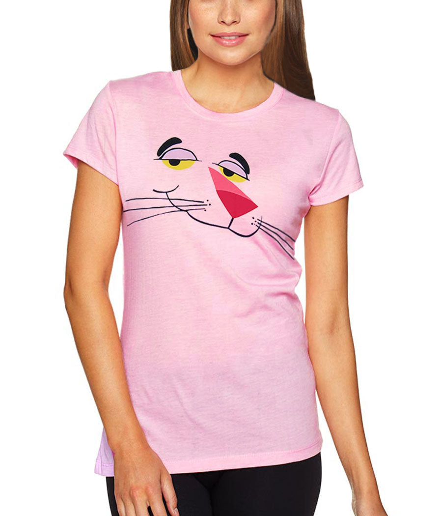 Pink Panther Face Junior Women's T-Shirt
