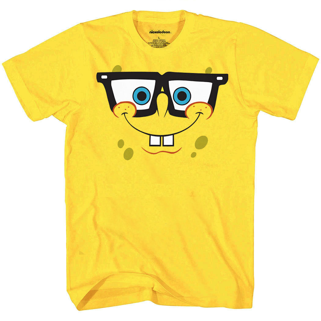 SpongeBob SquarePants Nerd Glasses Face T Shirt AnimationShops spongebob-squarepants-nerd-glasses-face-t-shirt-animationshops