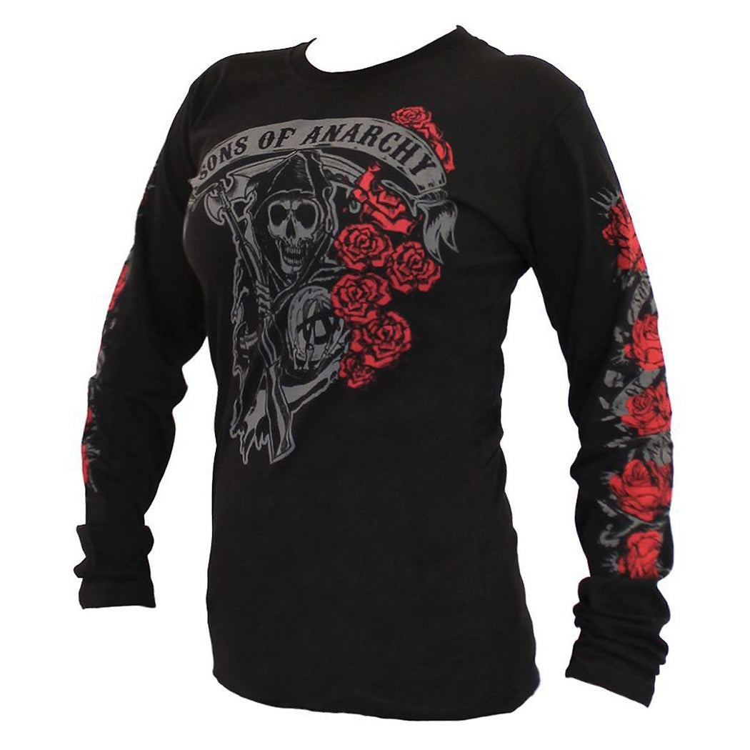 Sons of Anarchy Reaper Roses Long Sleeve Junior Shirt