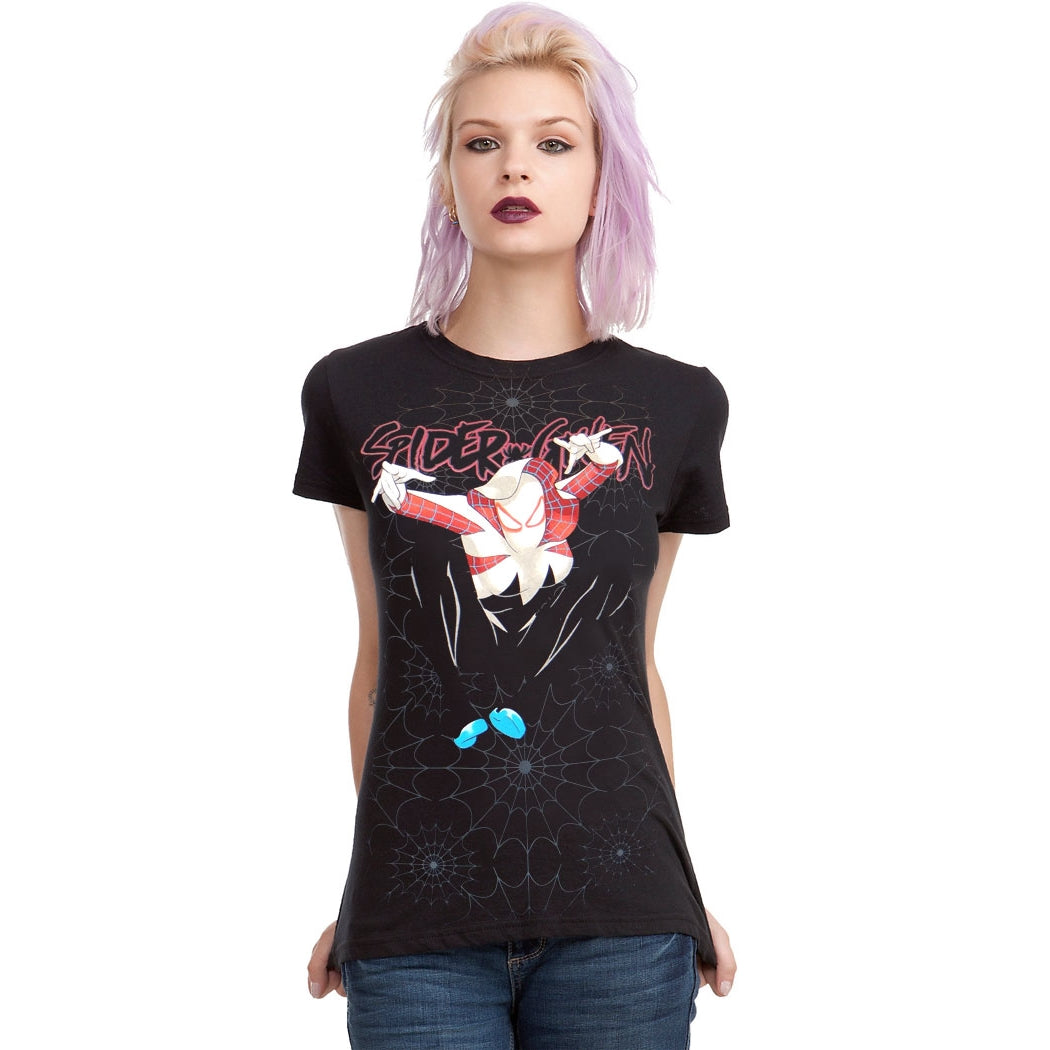 Spider Gwen Webbing Junior Women's T-Shirt
