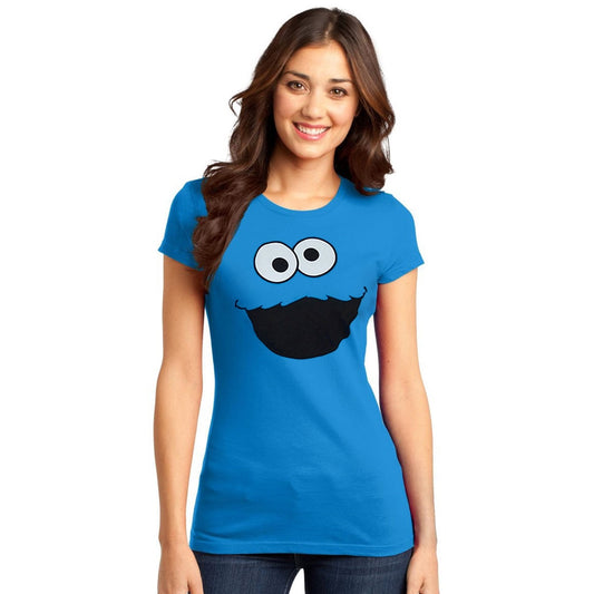 Cookie Monster Silly Face Junior Women's T-Shirt