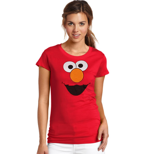 Sesame Street Elmo Silly Face Junior Ladies T-Shirt