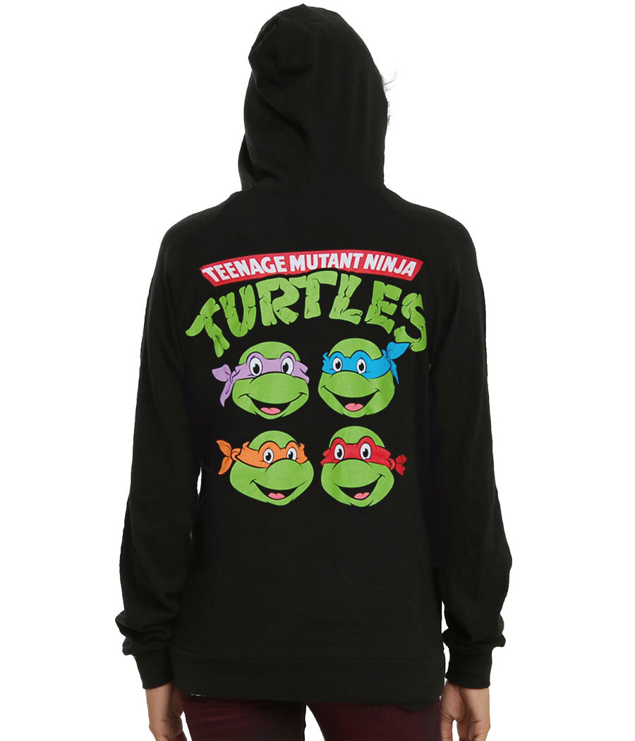 Teenage Mutant Ninja Turtles Heads Logo Junior Women's Hoodie