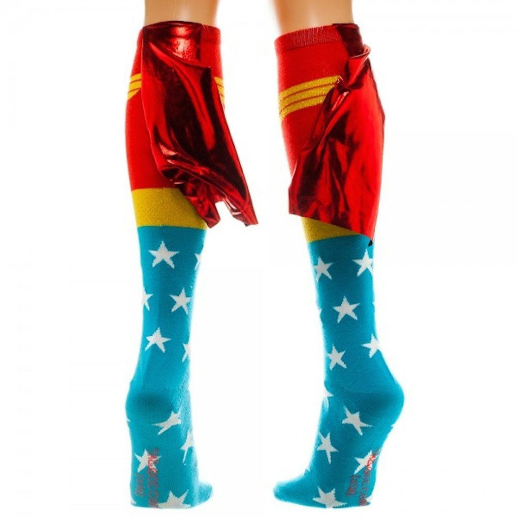 Wonder Woman Shiny Cape Knee High Socks