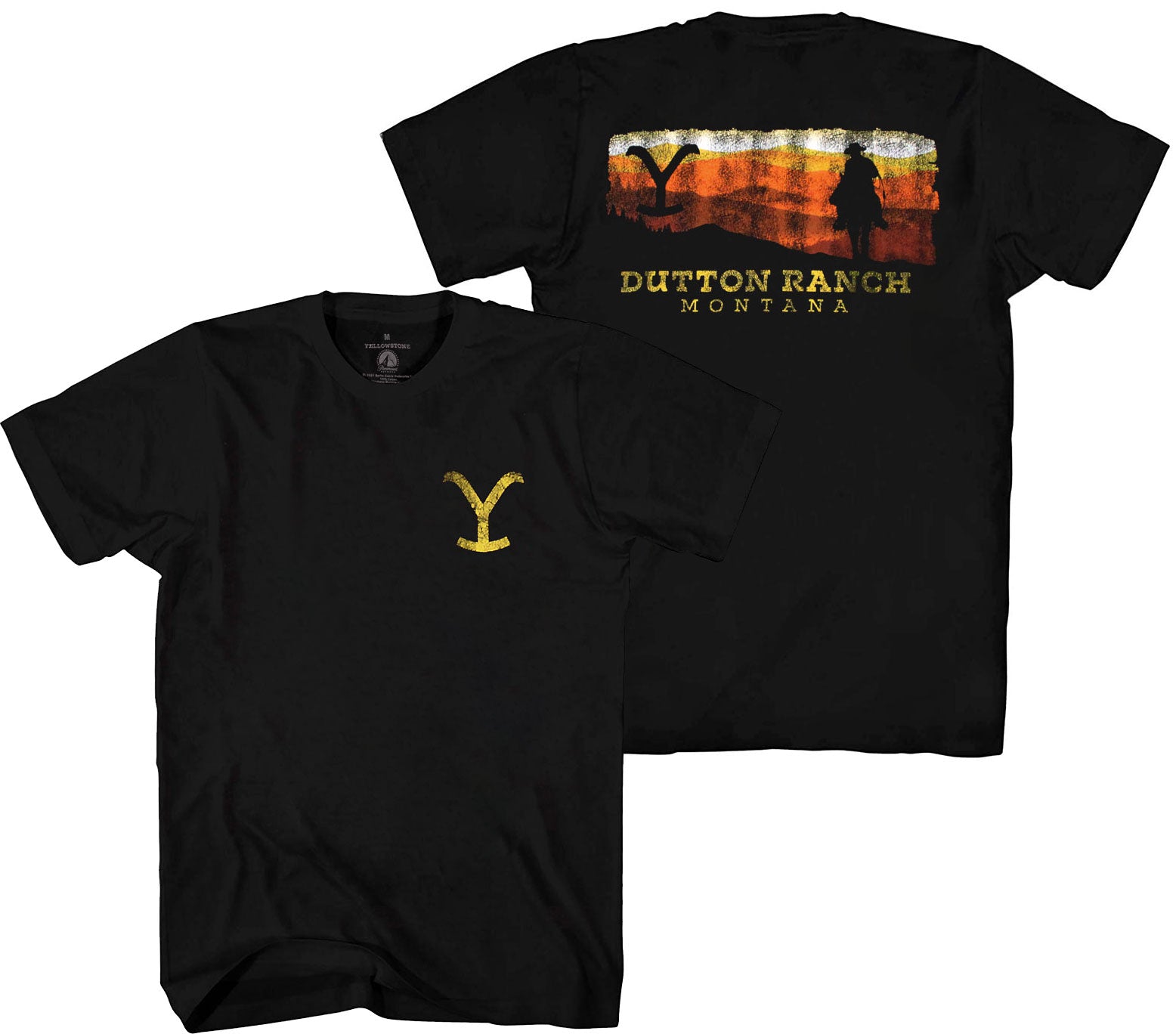 Yellowstone Dutton Ranch Black T-Shirt - Officially Licensed Western TV Show Merchandise