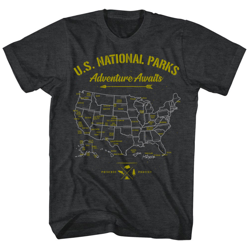 U.S. National Parks Map T-Shirts