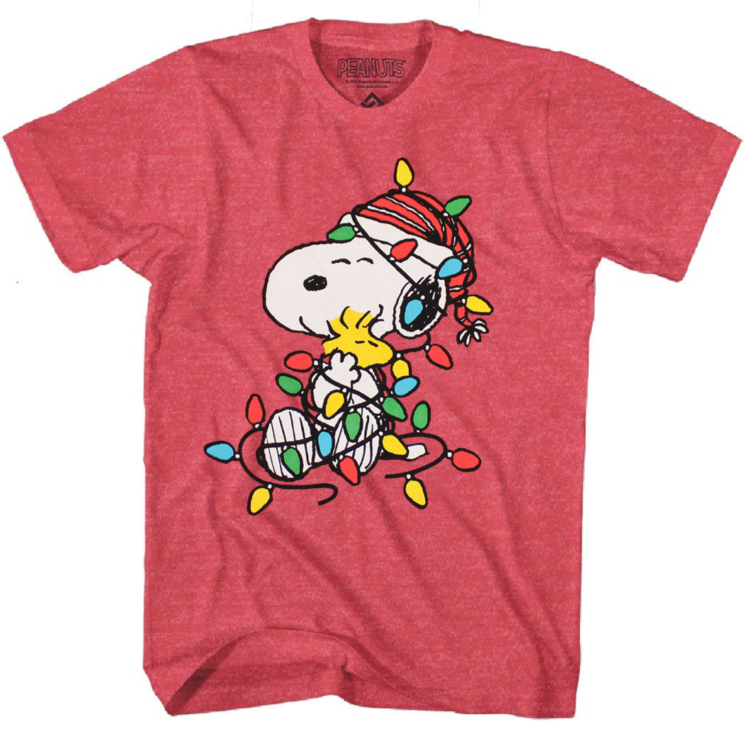 Peanuts Snoopy Tangled Christmas Holiday T-Shirt