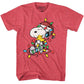 Peanuts Snoopy Tangled Christmas Holiday T-Shirt