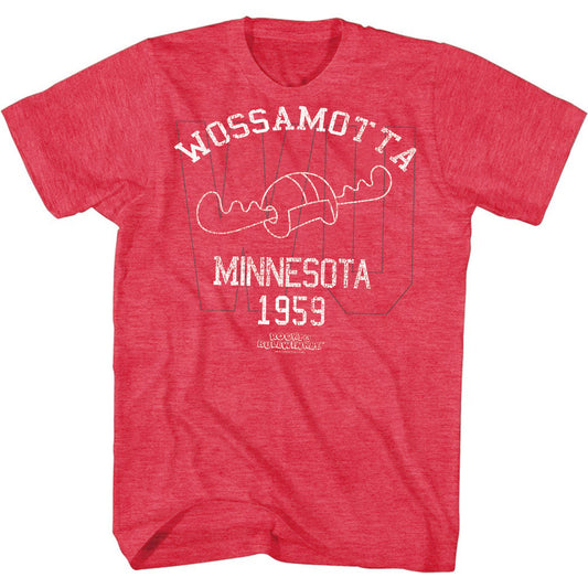 Rocky and Bullwinkle Wossamotta U Athletics T-Shirt