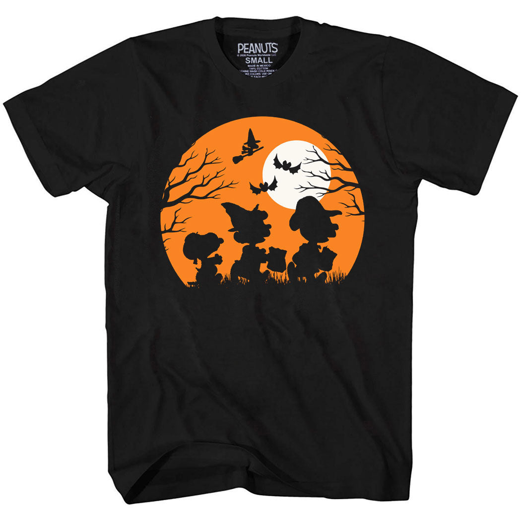 Peanuts Gang Trick or Treat Moonlight Silhouette T-Shirt