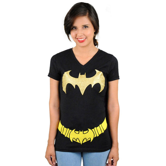 Batgirl Cape Costume V-Neck T-Shirt