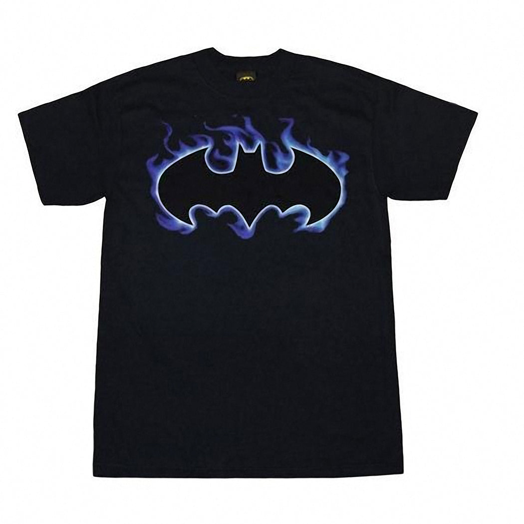 Batman Flaming Logo Adult T-Shirt
