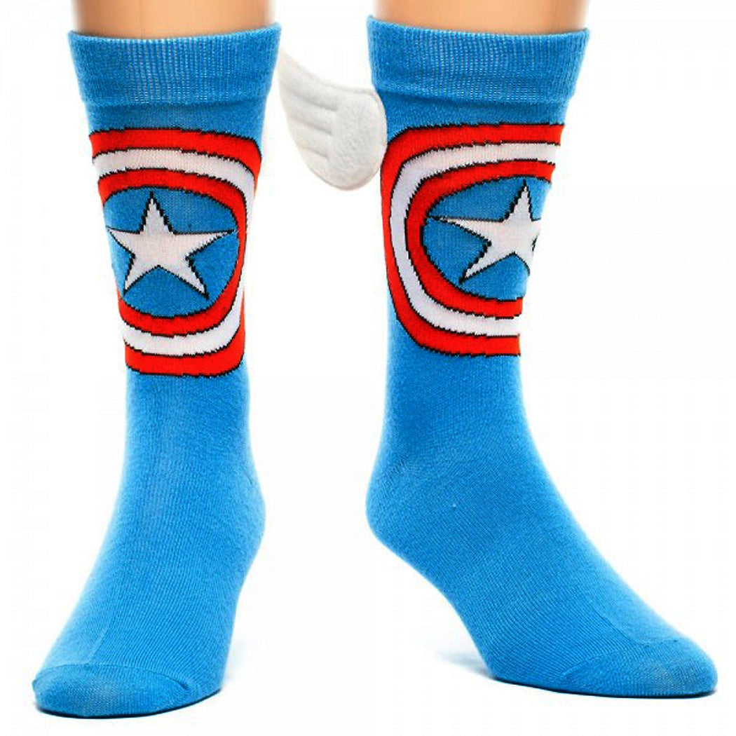 Captain America Crew Socks with Wings
