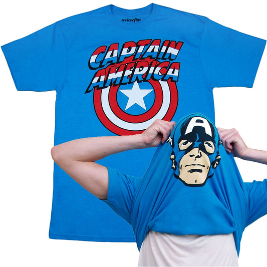 Captain America Flip Over Mask T-Shirt