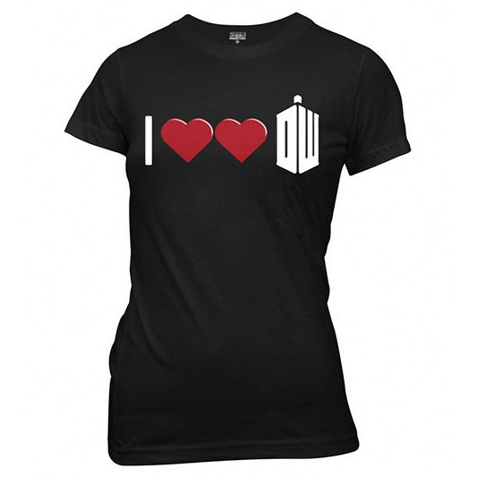 Doctor Who Double Heart Ladies Junior T-Shirt
