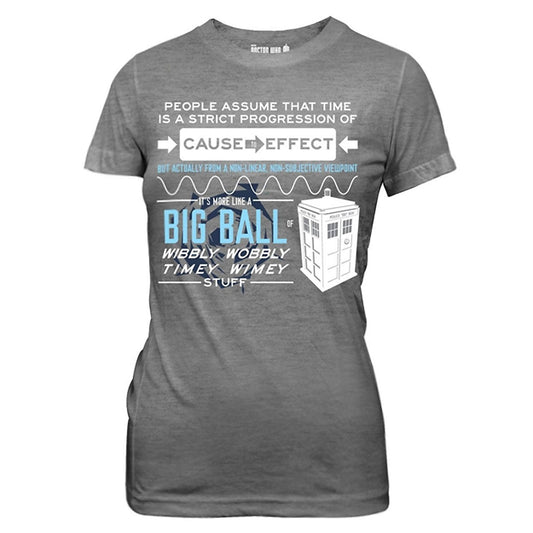Doctor Who Wibbly Wobbly Quote Junior Women T-Shirt