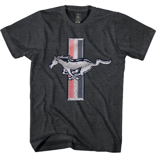 Ford Mustang Classic Logo Vintage T-Shirt Charcoal