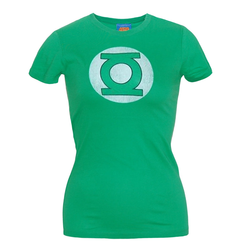 Green Lantern Distressed Symbol Junior Ladies T-Shirt