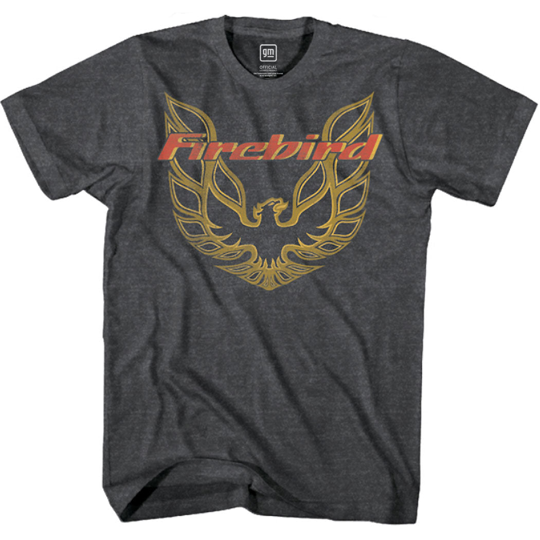 Pontiac Firebird Classic Logo Vintage T-Shirt Charcoal