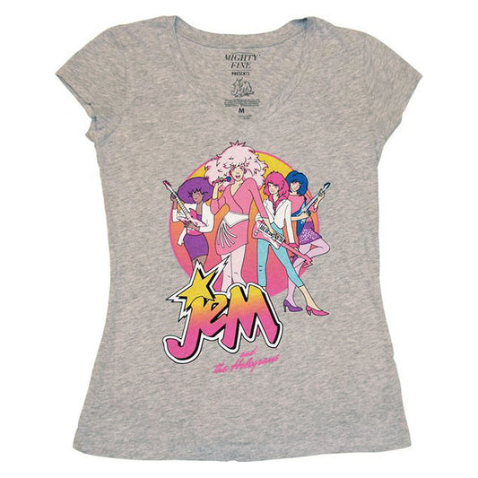 Jem and the Holograms Playing Circle V-Neck Shirt