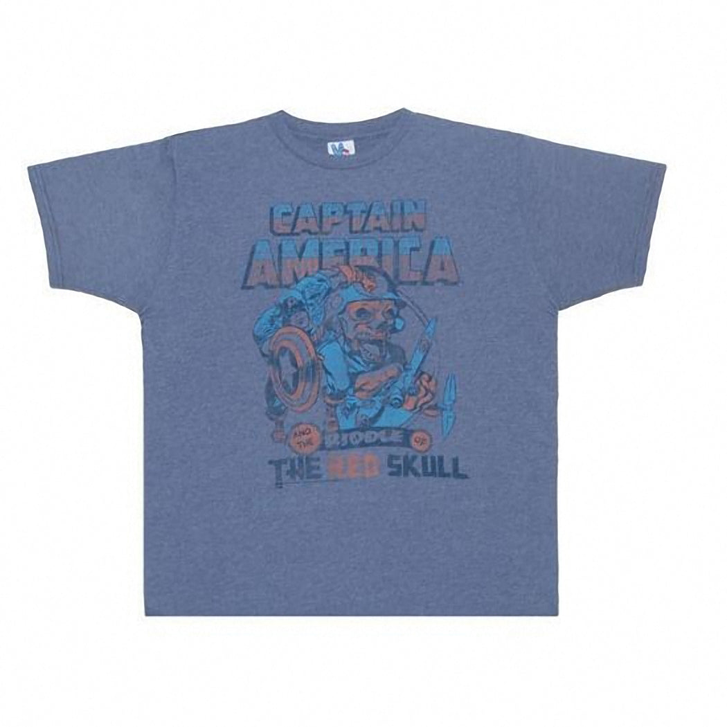 Junk Food: Captain America Red Skull Mens Tee