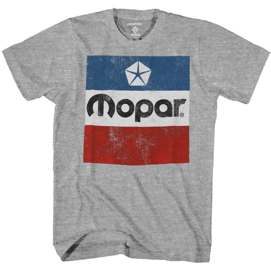 Mopar Classic Logo Distressed T-Shirt Grey