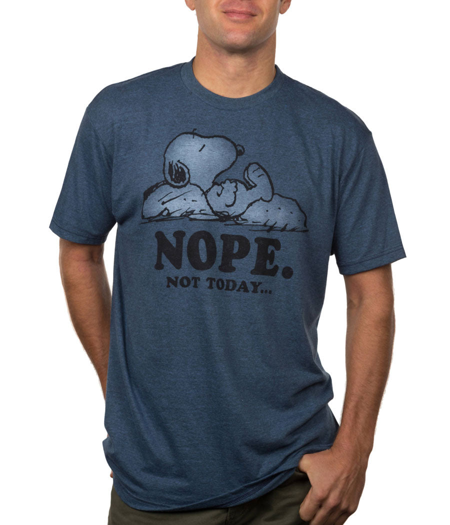 Peanuts Snoopy Nope Not Today Heather Navy T-Shirt