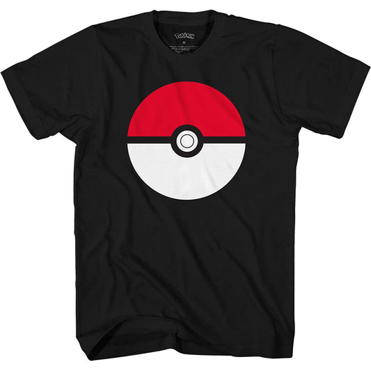 Pokemon Pokeball Adult Black T-Shirt