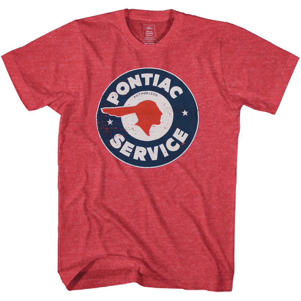 Pontiac Service Distressed Logo T-Shirt Red