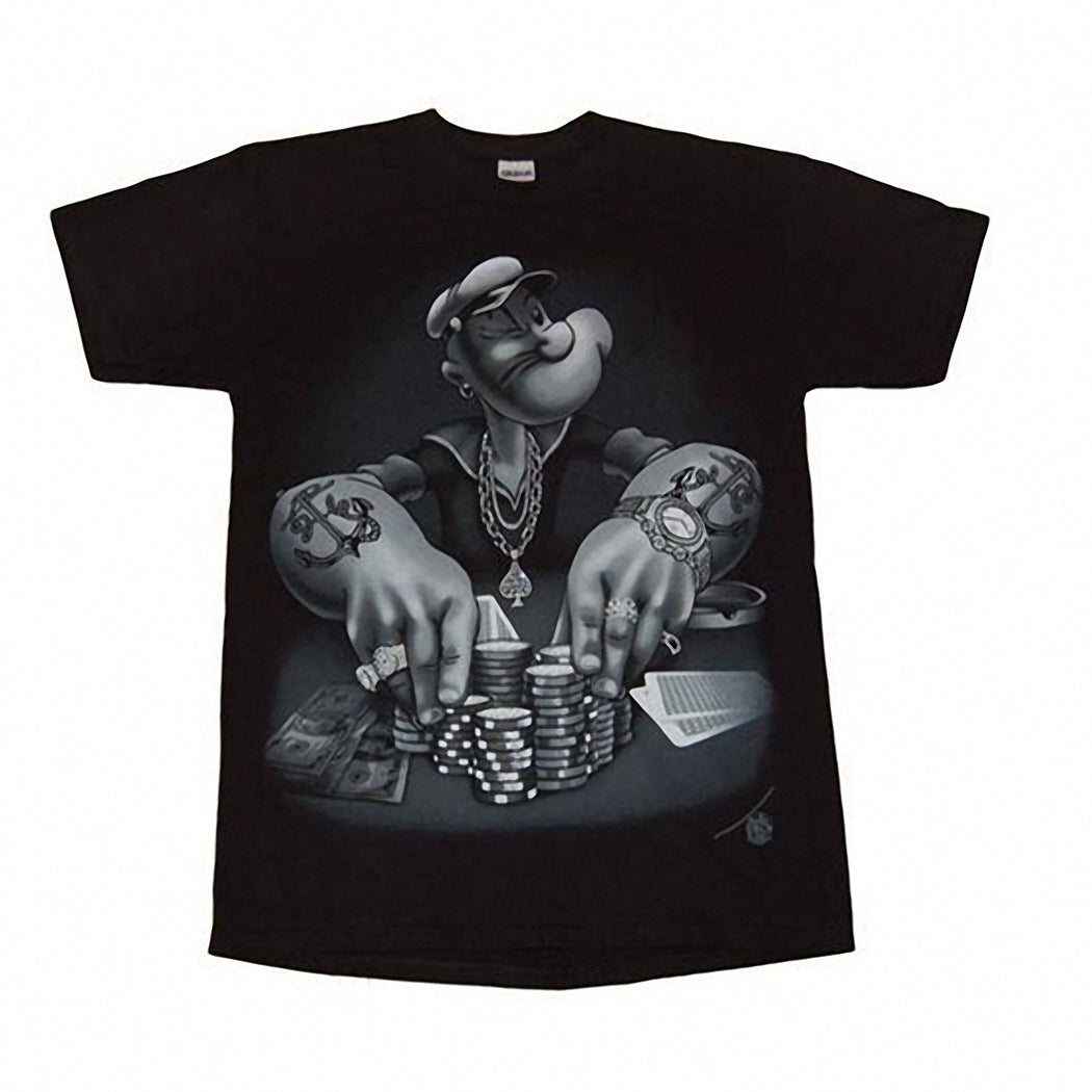 Popeye Playin' Poker Adult T-Shirt