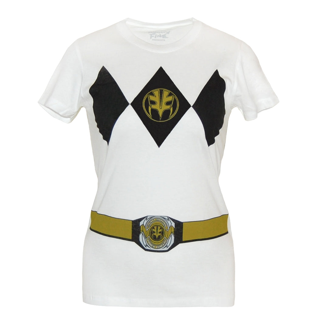 Power Rangers White Ranger Costume Junior Women's T-Shirt