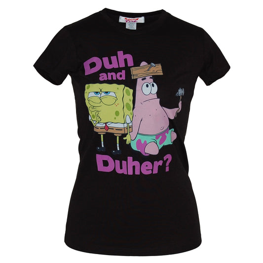 Spongebob Duh and Duher Junior Ladies T-Shirt